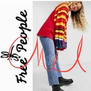 Free People Red Knit Top